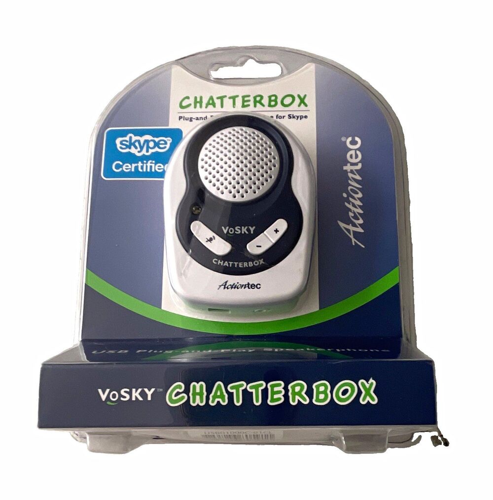 Actiontec VoSKY Chatterbox USB Speakerphone Mic for PC Windows XP, Mute